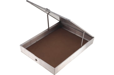 Image of Displays Aluminum Display Case, One Piece Aluminum Frame With Tempered Glass Top, Measures 18in X 24 1/4in X 3 1/4in, Full Length Piano Hinge, Opens From The End, S 50 0180