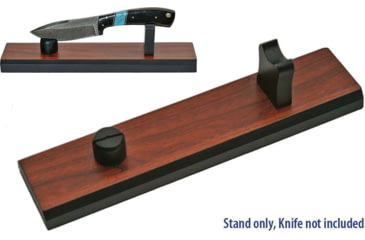 Image of Displays Display Finished With Wood Construction, Fixed Blade Display, Dimensions 10.5in X 2.5in, Black/Brown Finish, Fits Knife Sizes 6in-14in, Wood Construction, DI-2025