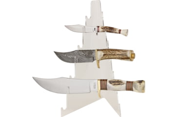 Image of Displays Seven Tier Knife Display With Clear Acrylic Construction, Clear Acrylic Construction, Stands 12 1/2in Tall, Slots To Display Seven Folding And/Or Knife, KNF12
