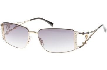 Image of Diva 4143 Sunglasses - Black-Gold; Grey Gradient Lenses (789)