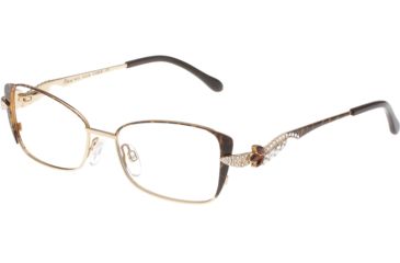Image of Diva 5433 Eyeglass Frames, Female,, Brown-Leopard-Gold Frame, 51-16-130 5433-854E