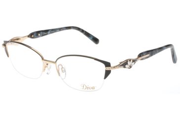 Image of Diva 5471 Progressive Prescription Eyeglasses, Black/Grey/Mottled Gold Frame, DI5471DE0PR