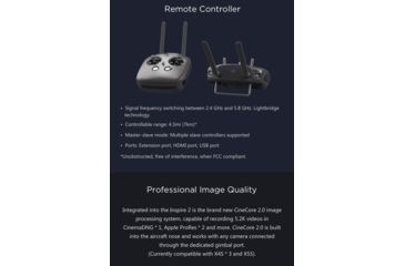 Image of DJI Innovations Inspire 2 Drone w/ 6K/5.2K Camera 1080 P, 7 KM Range, CP.BX.000166