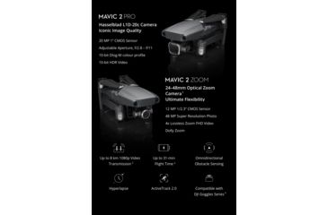 Image of DJI Innovations Mavic 2 Pro Drone w/ Hasselblad L1D-20c Camera and 20 MP 1in CMOS Sensor, Adjustable Aperture f/2.8 - f/11, 10-bit Dlog-M, 10-bit HDR Video, CP.MA.00000019.01