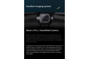 Image of DJI Innovations Mavic 2 Pro Drone w/ Hasselblad L1D-20c Camera and 20 MP 1in CMOS Sensor, Adjustable Aperture f/2.8 - f/11, 10-bit Dlog-M, 10-bit HDR Video, CP.MA.00000019.01