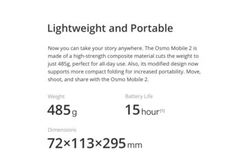 Image of DJI Innovations Osmo Mobile 2 Handheld Smartphone Gimbal, CP.ZM.00000064.01