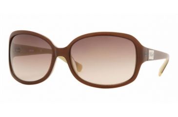 Image of DKNY DY 4039 Sunglasses Styles Brown Top On Beige Frame / Brown Gradient Lenses, 311713-6017