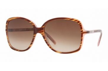 Image of DKNY DY 4058 Sunglasses Styles - Striped Brown/Pink Frame / Brown Gradient Lenses, 342613-5616