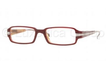 Image of DKNY DY 4577 Eyeglasses, Bordeaux/White/Horn Frame w/Non Rx 50 mm Diameter Lenses, 3282 5017