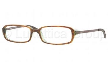 Image of DKNY DY4597 SV Prescription Eyeglasses Havana/Transparent Green Frame / 50 mm Prescription Lenses, 3447-5016