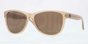 Image of DKNY DY4106 Sunglasses 349473-58 - Beige Frame, Brown Lenses