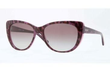 Image of DKNY DY4109 Progressive Prescription Sunglasses DY4109-361611-56 - Lens Diameter 56 mm, Frame Color Top Leopard On Transp Violet