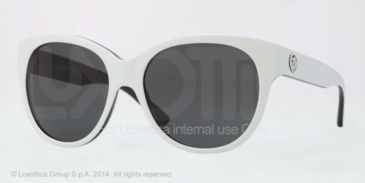 Image of DKNY DY4113 Sunglasses 362887-57 - Top White On Black Frame, Gray Lenses