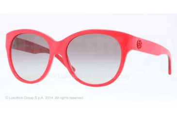Image of DKNY DY4113 Sunglasses 363411-57 - Top Red On Transp Red Frame, Gray Gradient Lenses