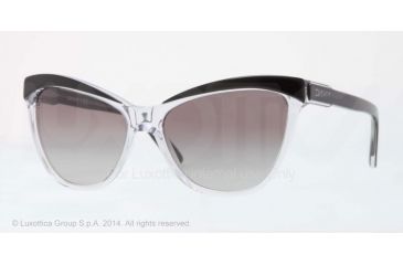 Image of DKNY DY4116 Sunglasses 313111-56 - Top Black On Transparent Frame, Grey Gradient Lenses