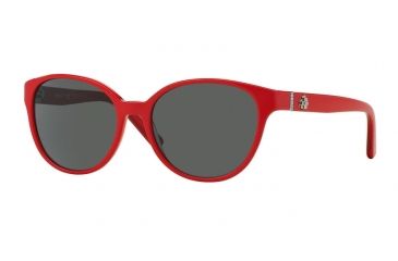 Image of DKNY DY4117M Progressive Prescription Sunglasses DY4117M-363487-55 - Lens Diameter 55 mm, Frame Color Top Red On Transp Red