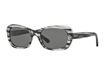 Image of DKNY DY4118 Sunglasses 364987-51 - Striped Grey Frame, Grey Lenses