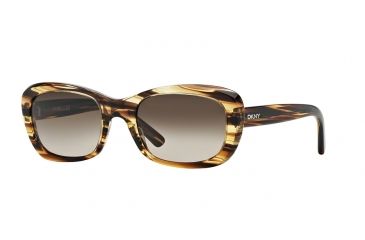 Image of DKNY DY4118 Sunglasses 365013-51 - Striped Honey Frame, Brown Gradient Lenses