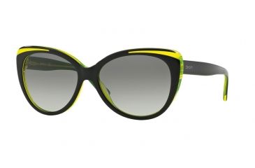 Image of DKNY DY4125 Progressive Prescription Sunglasses DY4125-366511-57 - Lens Diameter 57 mm, Frame Color Top Black On Yellow Tr