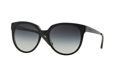 Image of DKNY DY4128 Sunglasses 36748G-56 - Black/spotted Grey Frame, Grey Gradient Lenses