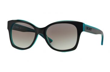 Image of DKNY DY4132 Sunglasses 368511-55 - Navy Teal Frame, Grey Gradient Lenses