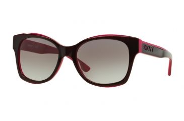 Image of DKNY DY4132 Sunglasses 368611-55 - Bordeaux Pink Frame, Grey Gradient Lenses
