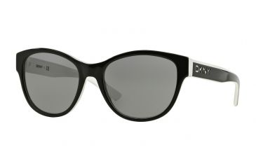 Image of DKNY DY4133 Single Vision Prescription Sunglasses DY4133-362787-55 - Lens Diameter 55 mm, Frame Color Black/White