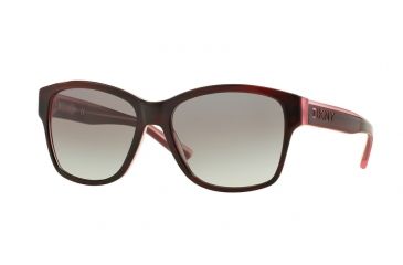 Image of DKNY DY4134 Sunglasses 369211-57 - Bordeaux Crystal Frame, Grey Gradient Lenses