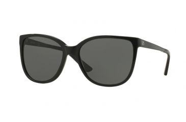 Image of DKNY DY4137 Sunglasses 369487-58 - Black/satin Black Frame, Grey Solid Lenses