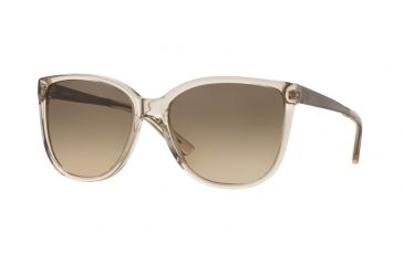 Image of DKNY DY4137 Sunglasses 36976G-58 - Beige Crystal/satin Tobacco Frame, Light Brown Gradient Lenses