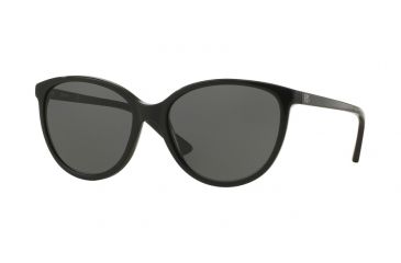 Image of DKNY DY4138 Sunglasses 369487-57 - Black/satin Black Frame, Grey Solid Lenses