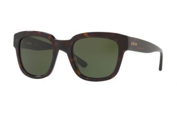 Image of DKNY DY4145 Sunglasses 370271-52 - Dark Tortoise Frame, Green Solid Lenses