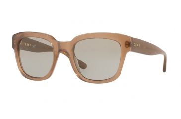 Image of DKNY DY4145 Sunglasses 37273-52 - Milky Taupe Frame, Light Smoke Solid Lenses