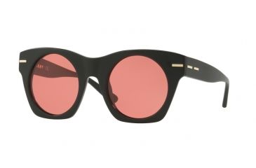 Image of DKNY DY4148 Sunglasses 371184-48 - Matte Black Frame, Solid Red Lenses