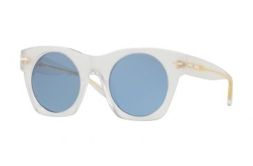 Image of DKNY DY4148 Sunglasses 373972-48 - Matte Crystal Frame, Light Blue Solid Lenses