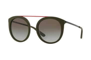Image of DKNY DY4154 Sunglasses 37778E-52 - Matte Military Frame, Green Gradient Lenses