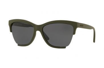 Image of DKNY DY4155 Sunglasses 377987-58 - Rubber Military Frame, Dark Grey Solid Lenses
