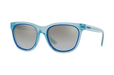 Image of DKNY DY4159 Sunglasses 37696V-54 - Shiny Light Blue Frame, Gray Gradient Flash Lenses