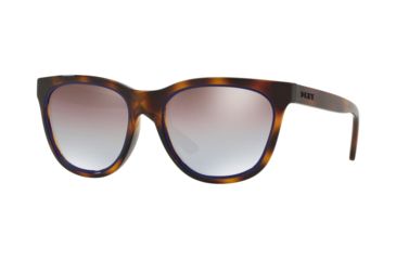 Image of DKNY DY4159 Sunglasses 377494-54 - Shiny Dark Tortoise Frame, Brown Violet Gradient Flash Lenses