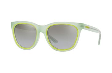 Image of DKNY DY4159 Sunglasses 37846V-54 - Shiny Milky Mint Frame, Gray Gradient Flash Lenses