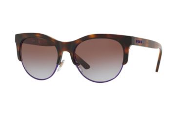 Image of DKNY DY4160 Sunglasses 377468-56 - Shiny Dark Tortoise Frame, Brown Violet Gradient Lenses