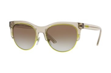 Image of DKNY DY4160 Sunglasses 37868E-56 - Transparent Smoke Frame, Green Gradient Lenses
