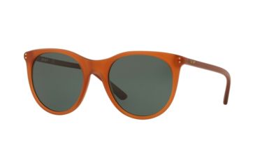Image of DKNY DY4162 Sunglasses 373271-52 - Transparent Amber Frame, Dark Green Lenses