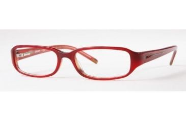 Image of DKNY DY4550-3019-5216 Eyeglasses with No-Line Progressive Rx Prescription Lenses 52 mm Lense Diameter / Top Red On Transparent Frame