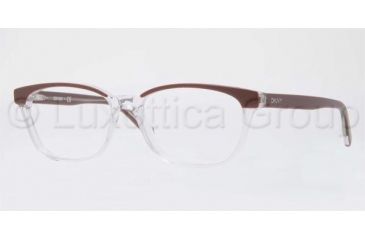 Image of DKNY DY4636 Progressive Prescription Eyeglasses 3600-5116 - Top Brown On Transparent Frame, Demo Lens Lenses