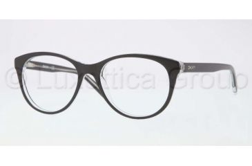 Image of DKNY DY4637 Progressive Prescription Eyeglasses 3131-5117 - Black Top on Transparent Frame, Demo Lens Lenses