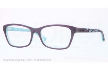 Image of DKNY DY4649 Single Vision Prescription Eyeglasses 3638-53 - Top Violet On Aqua Green Frame