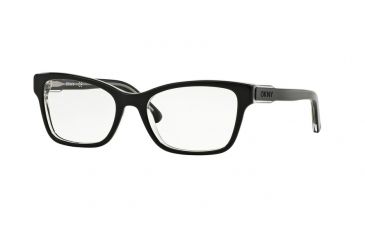 Image of DKNY DY4650 Eyeglass Frames 3131-53 - Top Black On Transparent Frame