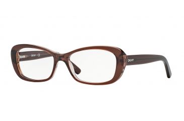 Image of DKNY DY4654 Progressive Prescription Eyeglasses 3648-51 - Brown/transparent Brown Frame