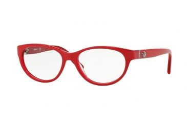 Image of DKNY DY4655M Eyeglass Frames 3634-53 - Top Red On Red Transp Frame